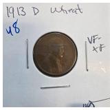 1913-D Wheat Penny in VF-XF Condition