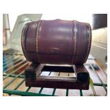 Barrel-Shaped Italian Leather Box