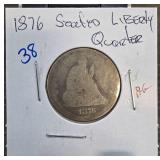 1876 Seated Liberty Quarter Coin