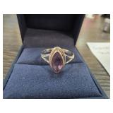 Vintage-Style Marquise Amethyst Sterling Ring