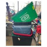 Plastic Storage Totes in Various Colors