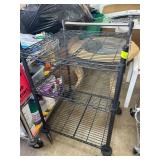Black Wire Rolling Utility Cart