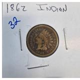 1862 Indian Head One-Cent Coin