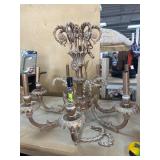 Ornate Metal Chandelier with Multiple Arms