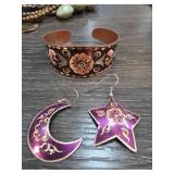 Turkish Copper Bracelet and Earrings Set