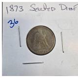1873 Seated Liberty Dime Coin