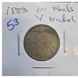 1883 Liberty Head No Cents V Nickel