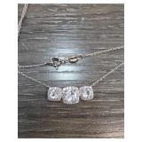 Sterling Silver White Sapphire Necklace