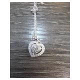 Heart-Shaped Sterling Necklace With Diamonds