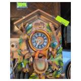 Wooden Cuckoo Clock with Carved Decorations