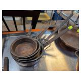Nested Copper and Iron Handle Pans