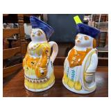 Hand-Painted Italian Ceramic Jugs