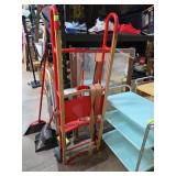 Red Metal Hand Truck with Straps