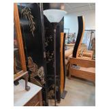 Brown Floor Lamp with Frosted Glass Shade