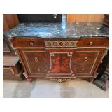 Wood Sideboard With Marble Top and Ormolu