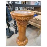 Decorative Wood Pedestal with Marble Top