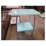 Two-Tier Metal Utility Cart with Wheels