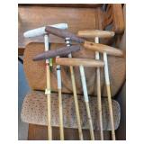 6 Wooden Polo Mallets with Wrapped Handles