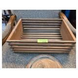 Wooden Slatted Crate and Woven Basket