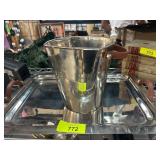 Metal Ice Bucket with Tray and Handles