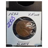 1932 Lincoln Wheat Cent in Very Fine Condition