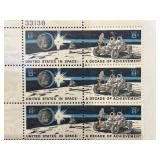 1971 US 8-Cent Space Issue Stamp Block