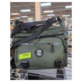 Green Shoulder Bag with Multiple Pockets