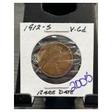 1912-S Lincoln Wheat Penny in Holder