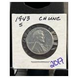 1943-S Lincoln Steel Cent, CH UNC