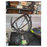 Metal Armillary Sphere Decor on Stand