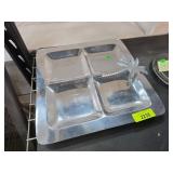 Four-Compartment Aluminum Serving Tray