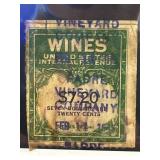1941 US Wine Revenue Tax Stamp