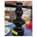 Glossy Black Glass Decorative Vase