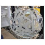 Clear Glass Vase with Etched Geometric Design