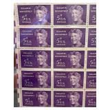 Sheet of Eleanor Roosevelt 5-Cent Stamps