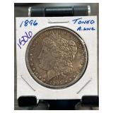 1896 Morgan Silver Dollar, Toned and AU
