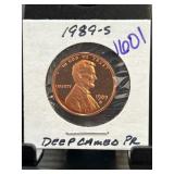 1989-S Lincoln Cent Deep Cameo Proof Coin