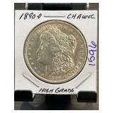 1890-O Morgan Silver Dollar in High Grade