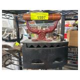 Cast Iron Coal Iron With Wooden Handle