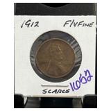 1912 Lincoln Wheat Cent in Fine/Very Fine Conditio