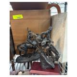 Frederic Remington-Style Sculpture Pair