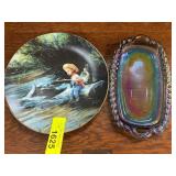 Decorative Plate and Iridescent Dish Set