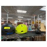 Lot with Helmets, Lamp, and Decor