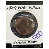 1909 VDB Lincoln Wheat Cent in VF Condition
