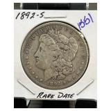 1892-S Morgan Silver Dollar Coin