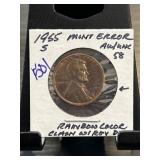 1955 Lincoln Cent Mint Error Coin