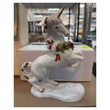 Yuletide Splendor Porcelain Unicorn Figurine