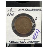 19__ Lincoln Cent Major Error Coin
