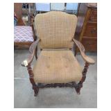 Wooden Rocking Chair With Upholstered Seat