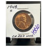 1948-S Lincoln Wheat Cent in CH Red UNC